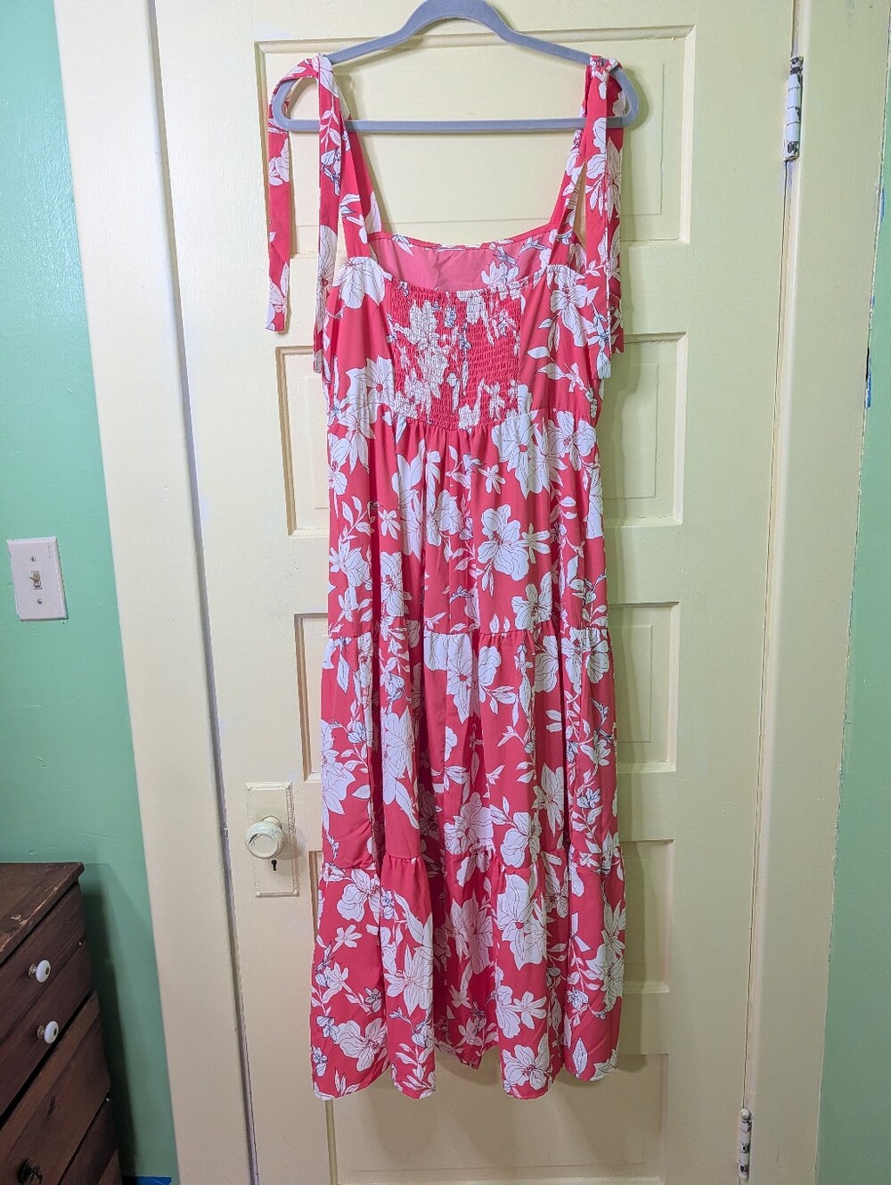 NWT Social Standard by Sanctuary Floral Tie Strap Maxi Sundress Large Pink - Picture 5 of 11